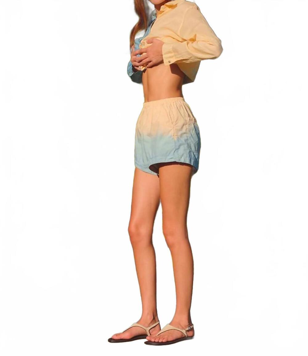 NEW SUNDRY cotton high low shorts in tangerine gradient